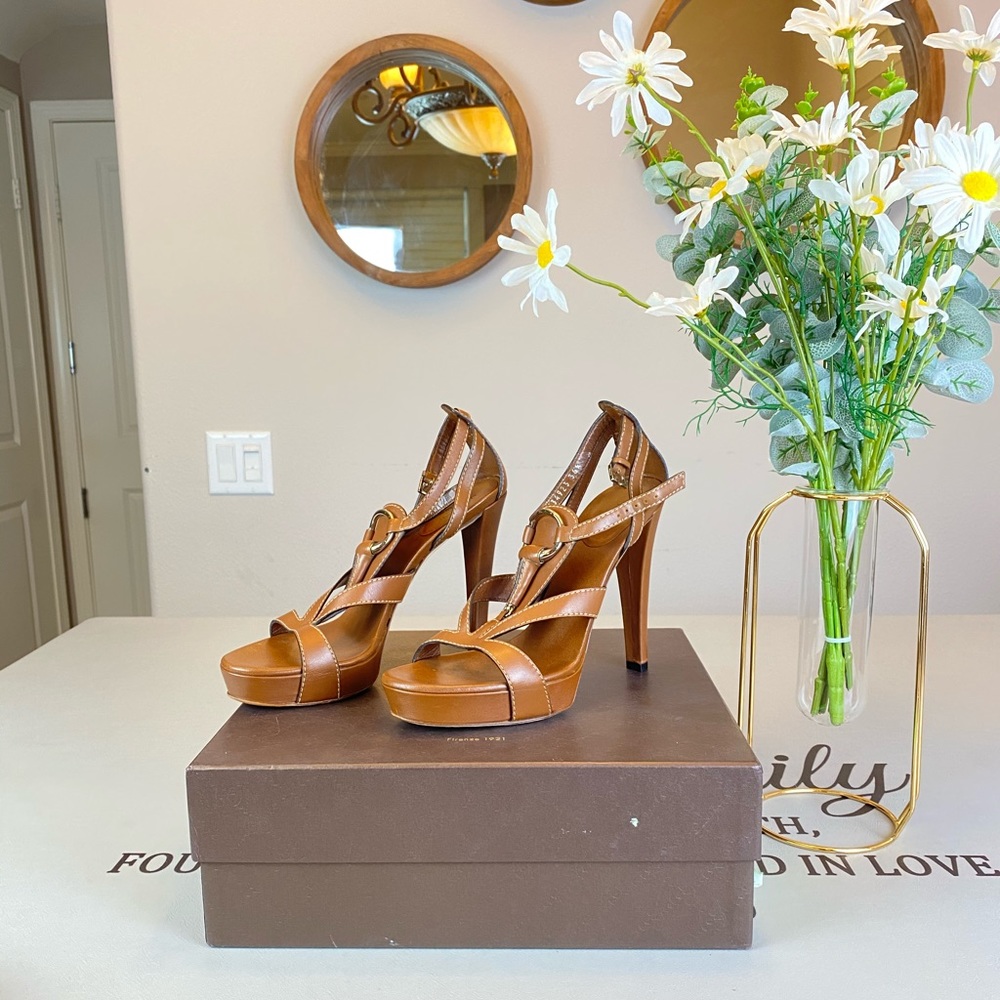 Gucci Brown Leather High Heels Pumps